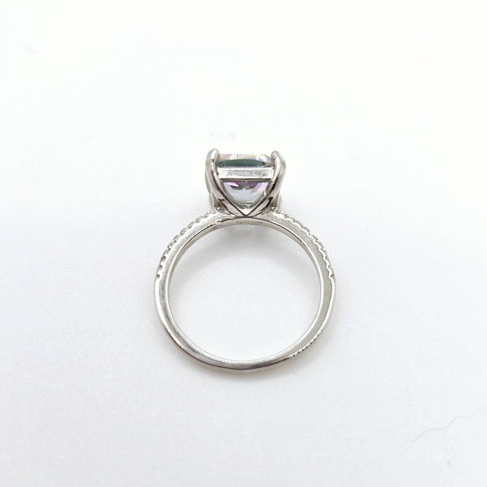 Mystic Rainbow Cushion Cut Halo Ring New - Picture 5 of 5